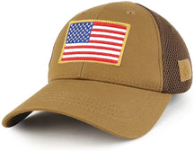 Armycrew USA Gold American Flag Embroidered Patch Low Crown Adjustable Tactical Mesh Cap