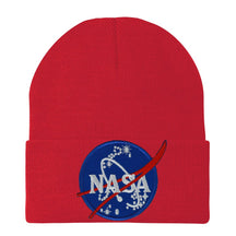 Made in USA - NASA Insignia Logo Embroidered Patch Long Cuff Beanie
