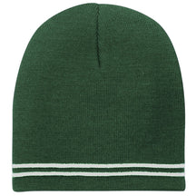 Two Tone Color Winter Short Stripe Beanie Hat