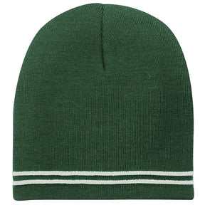 Two Tone Color Winter Short Stripe Beanie Hat