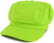 Women's Lightweight 100% Cotton Soft Fit Newsboy Cap with Elastic Back - Black