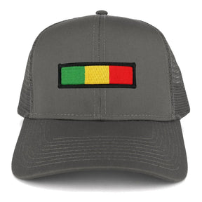 Rasta Green Yellow Red Embroidered Iron on Patch Adjustable Trucker Mesh Cap
