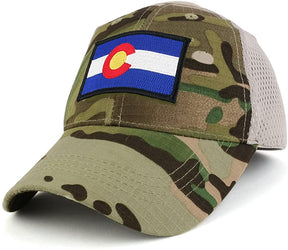 Armycrew Colorado State Embroidered Tactical Patch with Adjustable Mesh Operator Cap