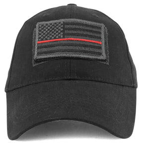 Armycrew USA Grey Thin Blue Flag Tactical Patch Cotton Adjustable Baseball Cap