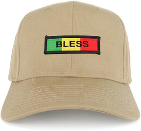 Bless Green Yellow Red Embroidered Iron on Patch Adjustable Baseball Cap