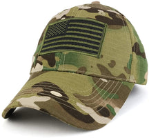 Armycrew USA American Flag Embroidered Subdued Olive Tactical Patch with Adjustable Operator Cap