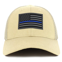 Armycrew Thin Blue Line American Flag 3D Rubber Tactical Patch Air Mesh Flex Cap