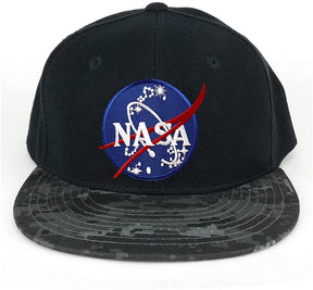 NASA Insignia Space Embroidered Iron on Patch Camo Flat Bill Snapback Cap