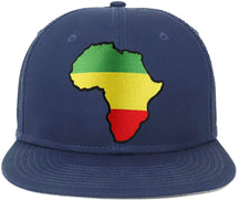 Armycrew Oversize XXL Solid Green Yellow Red Africa Map Patch Flatbill Mesh Snapback Cap - Black - 2XL