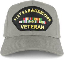 Armycrew Vietnam and Desert Storm Veteran Embroidered Patch Snapback Baseball Cap