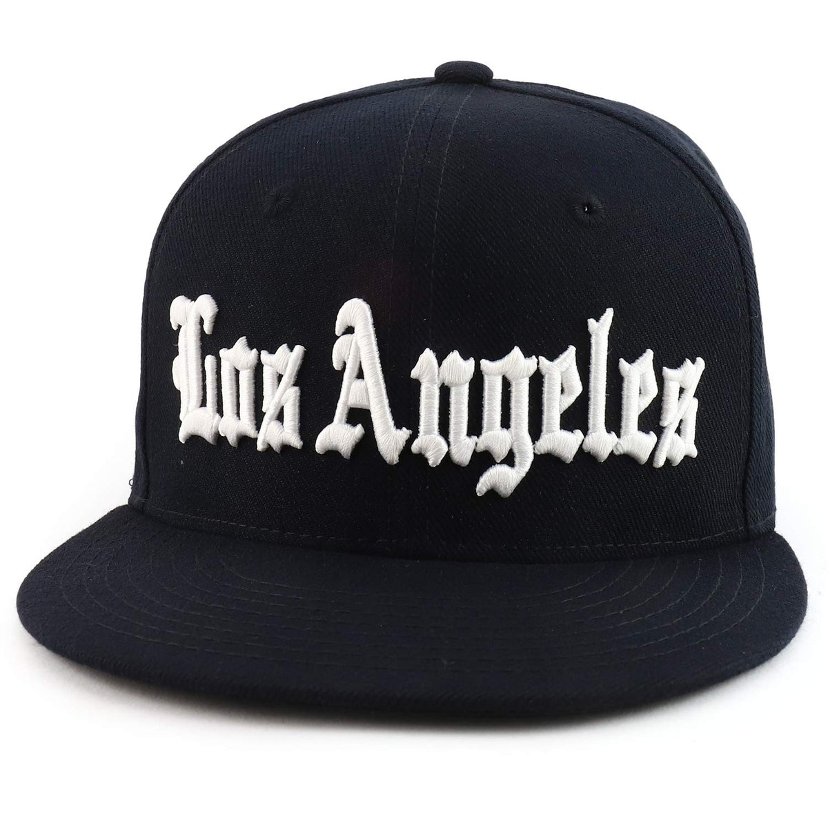 DECKY City Name Old English Embroidered Flat Bill Snapback Cap - Black - Compton