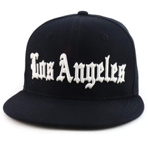 DECKY City Name Old English Embroidered Flat Bill Snapback Cap - Black - Compton