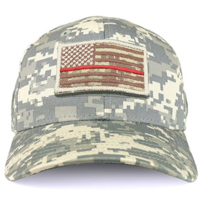 Armycrew USA Desert Digital Thin Red Tactical Patch Structured Baseball Cap