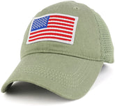 Armycrew USA White American Flag Embroidered Tactical Patch with Mesh Operator Cap