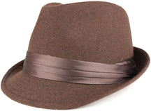 Armycrew Men's Wool Felt Fedora Hat with Satin Hat Band