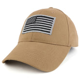 Armycrew USA American Flag Embroidered Subdued Grey Tactical Patch with Adjustable Operator Cap