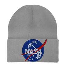Made in USA - NASA Insignia Logo Embroidered Patch Long Cuff Beanie