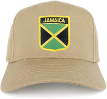 Jamaica Flag Shield with Text Embroidered Iron on Patch Adjustable Baseball Cap