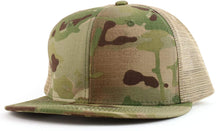 Armycrew 6 Panel Flatbill Ripstop Authentic Multicam Mesh Back Snapback Cap