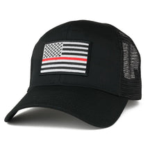 AC Racing USA American Flag Patch Snapback Trucker Mesh Cap - Black