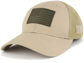 Armycrew US American Flag Olive 3-D Rubber Tactical Patch Low Crown Adjustable Mesh Cap