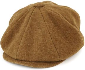 Armycrew Men's Oversize XXL Wool 8 Quarter Satin Lined Winter Newsboy Cap