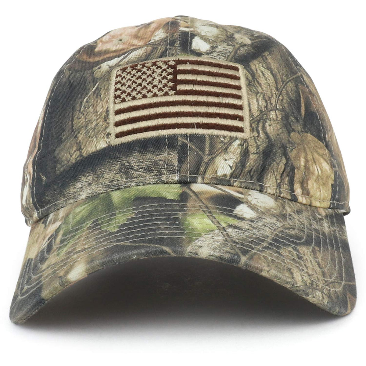 Armycrew USA Flag Embroidered Hybricam Relaxed Hook and Loop Tactical Cap