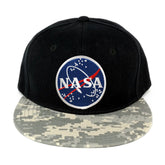 NASA Meatball Round Embroidered Iron on Patch Camo Flat Bill Snapback Cap
