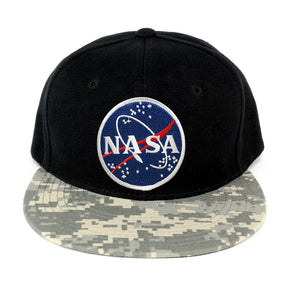 NASA Meatball Round Embroidered Iron on Patch Camo Flat Bill Snapback Cap