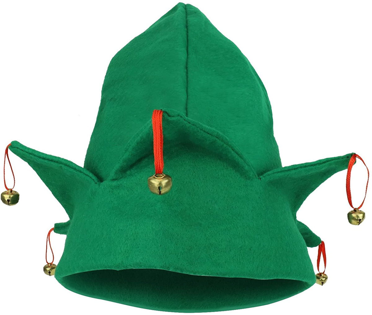 Armycrew Christmas Santa's Helper Green Elf Hat Bells