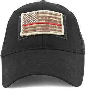 Armycrew USA Desert Digital Thin Red Flag Tactical Patch Cotton Adjustable Baseball Cap