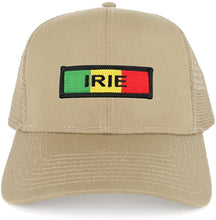 Irie Green Yellow Red Embroidered Iron on Patch Adjustable Trucker Mesh Cap