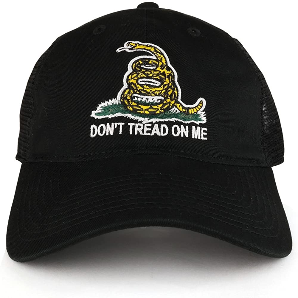 Armycrew Don't Tread On Me Gadsden Flag Embroidered Soft Front Mesh Back Trucker Cap