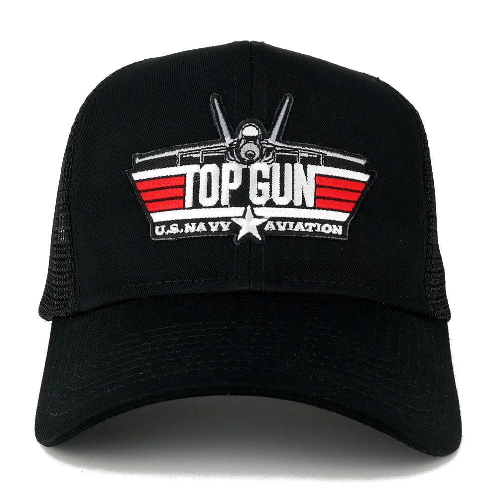 Top Gun USN Aviation Jet Embroidered Iron on Patch Mesh Trucker Cap