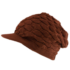 Armycrew Rasta RGY Ribbed Deep Crown Dreadlock Cotton Beanie Visored Hat