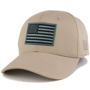 Armycrew American Flag Black 2 Tactical Embroidered Patch Adjustable Structured Operator Cap