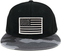 Armycrew USA American Flag Embroidered Patch Urban Camo Flat Bill Snapback Cap - URB