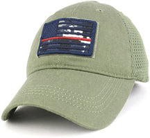 Armycrew USA Navy Thin Red Flag Tactical Patch Cotton Adjustable Trucker Cap
