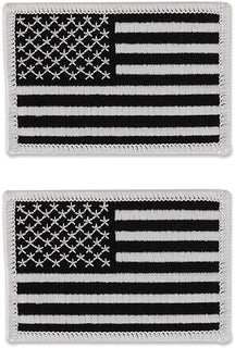 USA American Patriotic Flag Embroidered Iron On Patch 2 Piece Pack