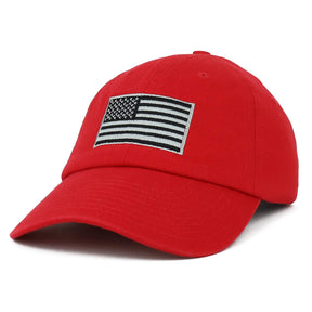Armycrew Made in USA Grey American Flag Embroidered Soft Crown Cotton Cap