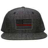 Washed Denim USA American Flag Embroidered Iron on Patch Snapback - BLK - Black Grey