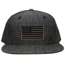 Washed Denim USA American Flag Embroidered Iron on Patch Snapback - BLK - Black Grey