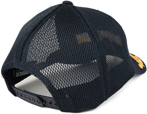 Armycrew Captain and Gold Leaves Embroidered Cotton Twill Mesh Back Baseball Cap