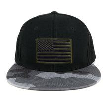 Armycrew USA American Flag Embroidered Patch Urban Camo Flat Bill Snapback Cap - URB