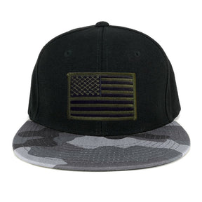 Armycrew USA American Flag Embroidered Patch Urban Camo Flat Bill Snapback Cap - URB