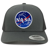 Flexfit NASA Meatball Embroidered Iron On Patch Snapback Trucker Mesh Cap
