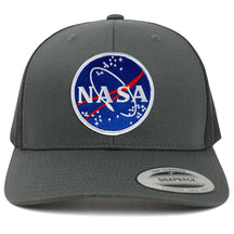 Flexfit NASA Meatball Embroidered Iron On Patch Snapback Trucker Mesh Cap