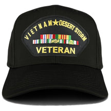 Armycrew Vietnam and Desert Storm Veteran Embroidered Patch Snapback Baseball Cap