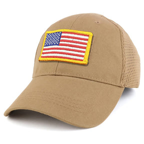 Armycrew USA Yellow Flag Tactical Patch Cotton Adjustable Trucker Cap