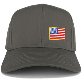 Small Yellow Side American Flag Embroidered Iron on Patch Adjustable Baseball Cap